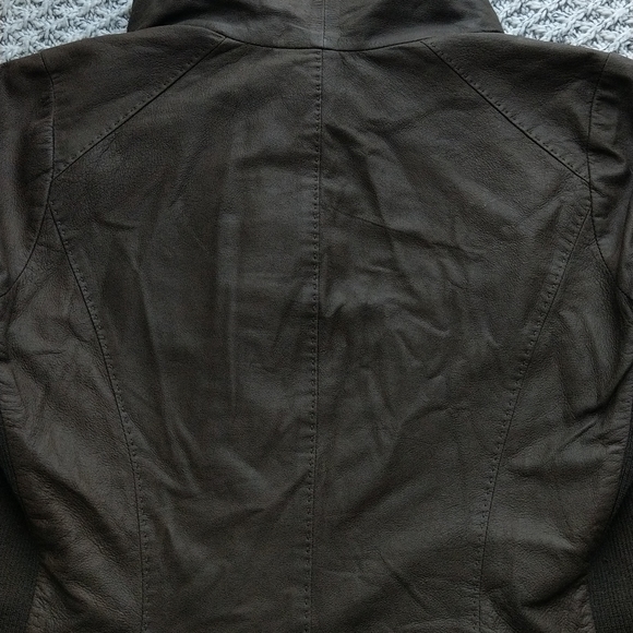 Vince brown leather moto jacket - Picture 14 of 14
